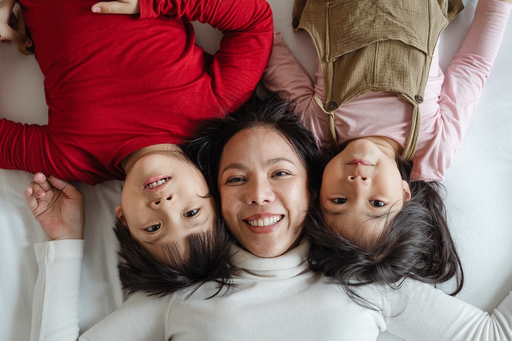 Top down shot for a uniquely creative family photograph